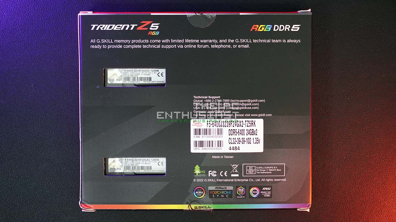 G.Skill Trident Z5 RGB DDR5-6400 CL32 48GB Review, Sleek Design