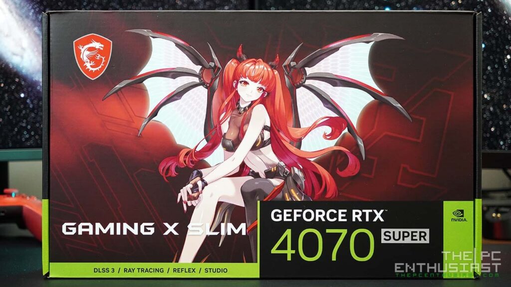 msi rtx 4070 super gaming x slim mlg box front