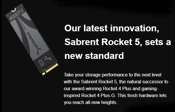 sabrent rocket 5 gen5 ssd features